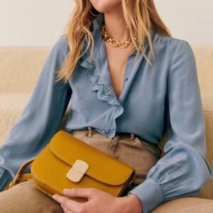 Sezane Chlo Blouse – Vintage Blue | Size 38